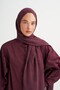 Monogram pattern tencel wool viscose shawl dark plum - 3