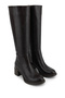 Women's Faux Leather Brown Heeled Boots - 3