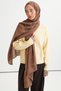 Icon Pattern Tencel Wool Viscose Shawl Soft Brown
