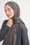 Monogram pattern tencel wool viscose shawl dark grey - 3