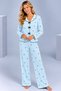 Women's Patterned Bow Detailed Buttoned Long Sleeve Muslin Pajama Set - 2