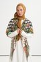 Fiorella Patterned Reniva Tencel Triangle Shoulder Shawl Sage - 2