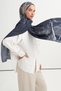 Palmera Desen Reniva Tensel Shawl Navy Blue