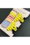 14-Piece Set of Yellow Pastel Shades Oyster Hairpins and Colorful Towel Rubber Hair Clips - 2