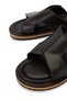 Men's Genuine Leather Brown Flat Slippers - 4