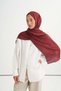 Monogram pattern tencel wool viscose shawl burgundy - 2