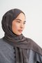 Icon Pattern Tencel Wool Viscose Shawl Dark Gray - 3