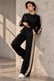 Nubuck Stripe Detailed Crew Neck Women's Set My3535 - 6