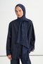Icon Pattern Tencel Wool Viscose Shawl Navy Blue - 2
