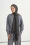 Noire Pattern Liora Cotton Shawl Dark Anthracite - 2