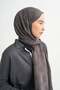 Monogram pattern tencel wool viscose shawl dark grey - 4
