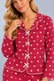 Women's Patterned Bow Detailed Buttoned Long Sleeve Muslin Pajama Set - 5