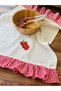 Raw Linen - Red Gingham Ruffled Bunch of Tomatoes Embroidery Murfak Cloth 40X60Cm - 4