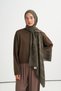 Icon Pattern Tencel Wool Viscose Shawl Khaki - 2