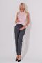 Maternity Flexible Fishback Mom Fit Classic Pants with Elastic Waistband Gray - 6