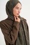 Icon Pattern Tencel Wool Viscose Shawl Khaki - 3