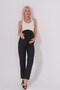 Maternity Flexible Fishback Mom Fit Classic Trousers with Elastic Waistband Anthracite - 6