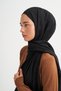 Icon Pattern Tencel Wool Viscose Shawl Dark Black - 3