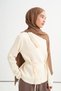 Monogram Pattern Tencel Wool Viscose Shawl Walnut Shell - 7