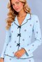 Women's Patterned Bow Detailed Buttoned Long Sleeve Muslin Pajama Set - 5