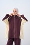Women's Double Color Stripe Detail Zippered Tracksuit Set Plum - 3