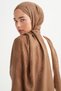 Monogram Pattern Tencel Wool Viscose Shawl Walnut Shell