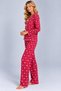 Women's Patterned Bow Detailed Buttoned Long Sleeve Muslin Pajama Set - 3