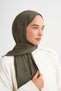 Monogram pattern tencel wool viscose shawl khaki - 3