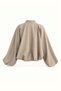 Knot Buttoned Stone Bomber Jacket - 3