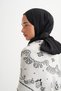 Diamond Pattern Reniva Tencel Triangle Shoulder Shawl Silver - 5