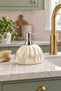 Drape Patterned Ceramic Liquid Soap Dispenser with Chrome Pump, Cream, 10.5X15 cm