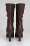 Vi̇ones Women's Boots with Drawstring Detail, Zipper, Pointed Toe, Thick Heel - 3