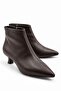 Denis Women's Suede Pointed Toe Low Goblet Heeled Stylish Boots with Side Zipper - 2