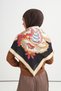 Floris Pattern Reniva Tencel Triangle Shoulder Shawl Black - 2