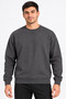 Thessaloniki Textured Crew Neck Long Sleeve Basic Sweatshirt with Elasticated Hem and Sleeves in Smoked Color - 4