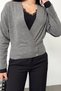 Women's Double-Breasted Collar Detailed Cardigan Anthracite - 27K 2655 - 2