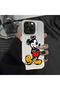 iPhone 14 Plus Compatible Silicone Edge Hard Back Case Mickey Pattern Loving Couple Phone Case - 8