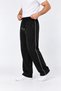 Men's Black Color Ruffled Side Piping Regenerated Baggy Sweatpants - 7