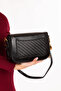 Women's Double Compartment Hand and Shoulder Bag Ald.80743 Black Croco - 6