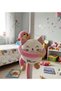 Warm Hugs: Pink Hugging Monkey & Cute Plush Cat Pillow Set - 3