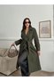Buttoned Belted Lined Long Cashmere Coat - 3