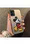 Samsung Galaxy A06 Compatible Silicone Edge Hard Back Case Mickey Patterned Couple Phone Case - 3