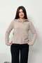 Women's Stand Collar Buttoned Knitwear Sweater Beige - 27K 5178 - 2