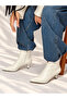 Vienna White Leather Pointed Toe 5 cm Thin Heel Women's Boots Botti̇e