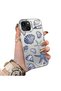 iPhone 13 Mini Compatible Silicone Edge Hard Back Case Shell Patterned Couple Phone Case