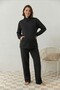 Lunara Embroidered Collar Quilted Fabric Pocketed Drawstring Waist Maternity and Postpartum Sweatshirt Set