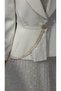 Women's 3-Piece Evening Dress Set Stone Embellished Blazer Jacket with Lace Long Skirt - Single Button Three-Piece Set Stylish Special Occasion Set Event & Engagement Set - 4