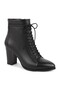 Women's Boots L065.234K Beige Genuine Antique Leather Thin Lace-Up Front Side Zipper Pointed/Almond Toe Y