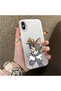 iPhone XS Max Compatible Silicone Edge Hard Back Case Mouse Patterned Couple Phone Case - 3