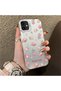 iPhone 12 Mini Compatible Silicone Edge Hard Back Case Floral Pattern Couple Phone Case - 3